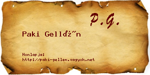 Paki Gellén névjegykártya